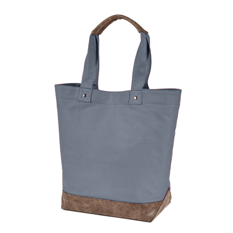 Authentic Pigment Canvas Tote (Niagra/White Text) Main Image